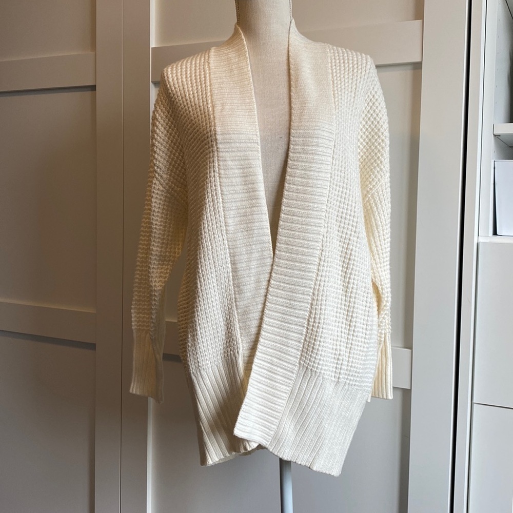 Torrid - Waffle Cardigan Sweater in Ivory - Picture 2 of 13